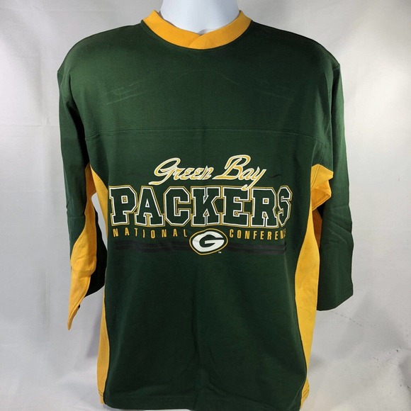 Vintage Deadstock NWT Green Bay Packers 3/4 Sleeve Shirt M Game Day 90s 1998 - Picture 10 of 12